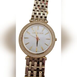 Michael Kors MK3219 Darci Gold Tone with Crystal Used Women's Working Watch